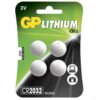 GP knappcell, Litium, CR2032, 4-pack